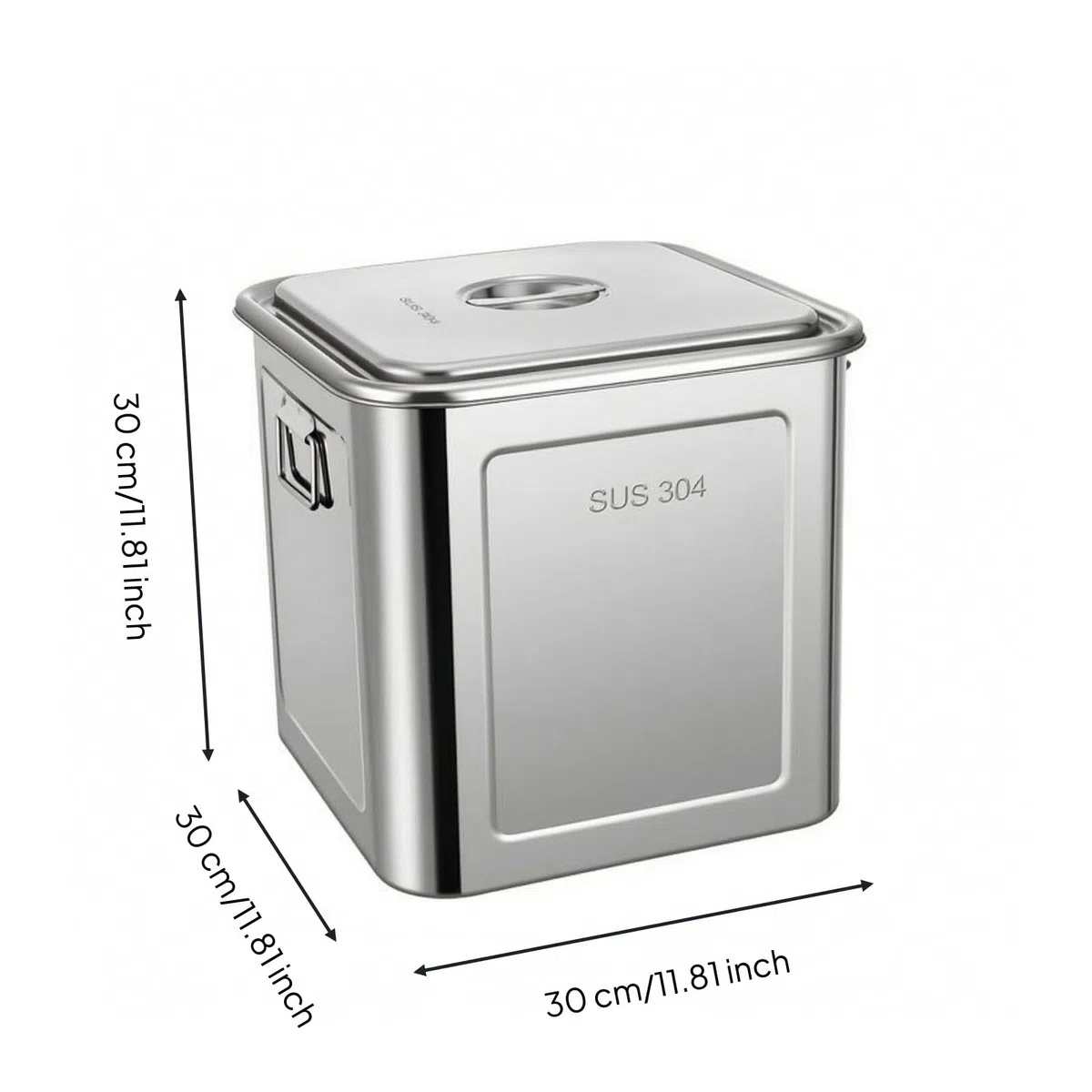 rostfrei behält mit Deckel, 16L, 304