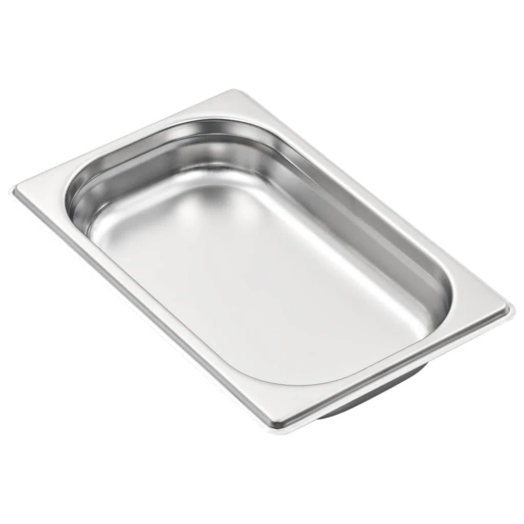 Edelstahl Gastronormbehälter GN 1/4 40 mm, 12er Set, 1,7 L, stapelbar für Bain Marie, Chafing Dish und Buffet warmhalten
