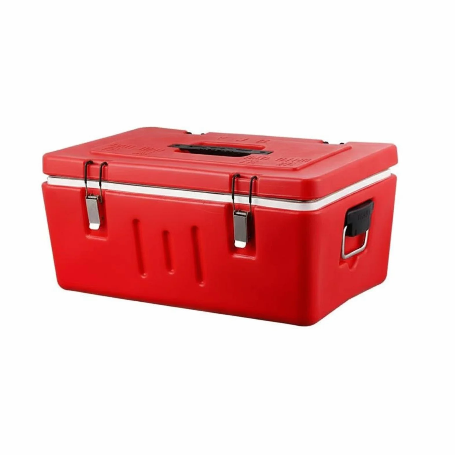 Isolierter Speisenbehälter Transportbox Warmhaltebehälter Essenscontainer mit Edelstahl-innenraum Pu-dämmung für Lange Frischhaltung Sichere Schnallen, Insulated 2 Grids