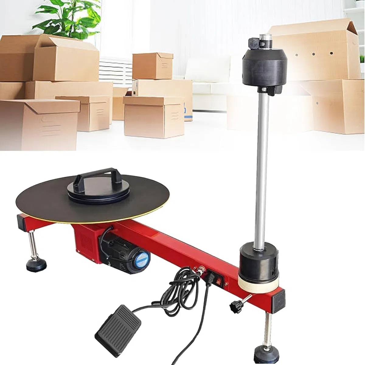 Elektrische Stretchfolien-Verpackungsmaschine für Paletten- und Kartonverpackung