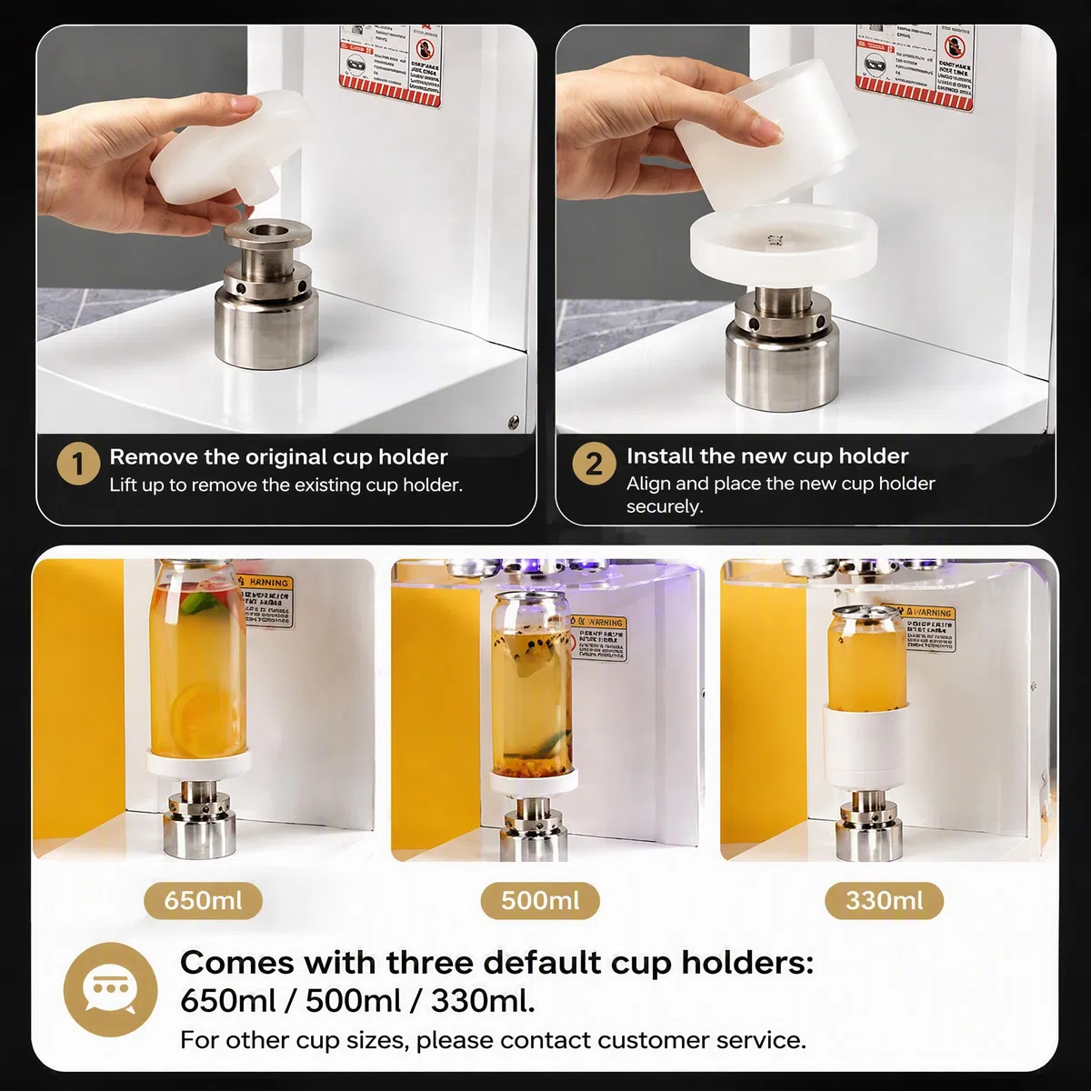 Automatische Dosenverschließmaschine Edelstahl, Elektrischer Dosenversiegler für Bier Soda, Kompakter Tisch-Dosenverschließer für Bar Tee-Shop, Auslaufsicher für PET-Dosen und Glas Black