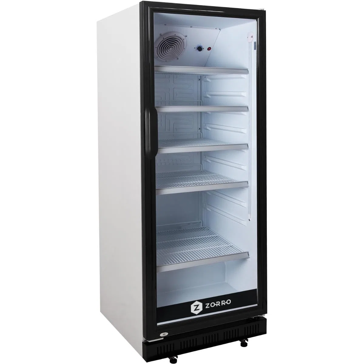 ZORRO - Getränkekühlschrank ZK 310 Liter - weiß/schwarz - Flaschenkühlschrank - Kühlschrank mit Glastüre - Gastro Getränkekühler - Partykühlschrank