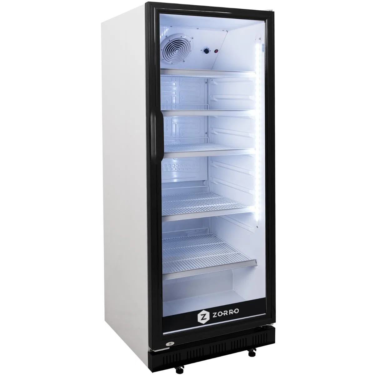 ZORRO - Getränkekühlschrank ZK 310 Liter - weiß/schwarz - Flaschenkühlschrank - Kühlschrank mit Glastüre - Gastro Getränkekühler - Partykühlschrank