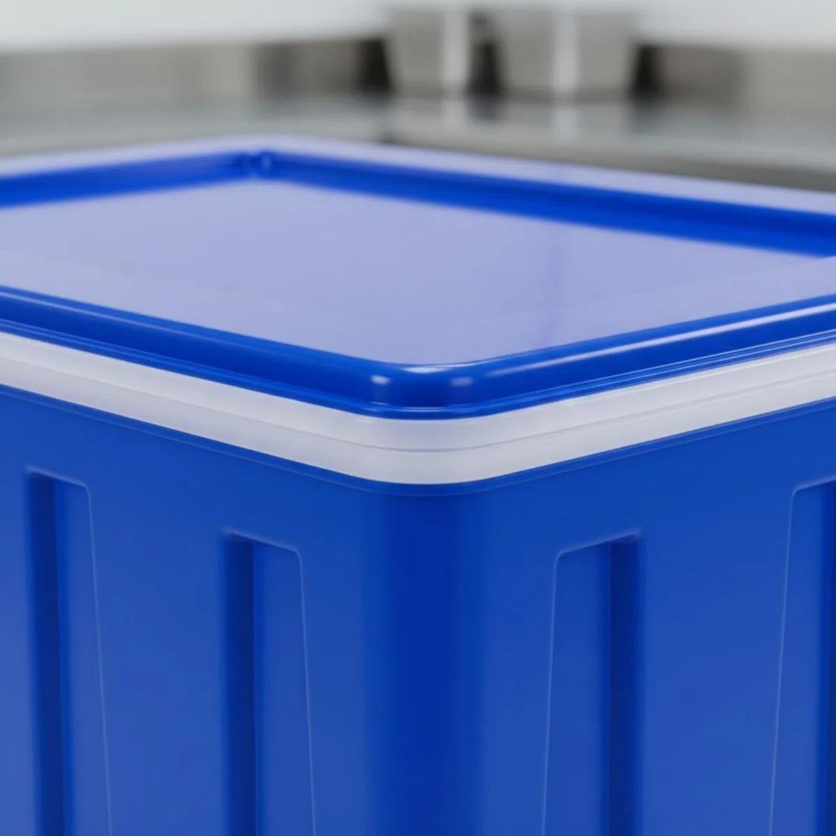 Harilla Isolierter Transportbehälter Lebensmittelbox Thermobehälter Speisenbehälter Isolierbox mit Innovativer Wärmedämmung Und, Blau, Scharnier-Modell – Deckel Integriert