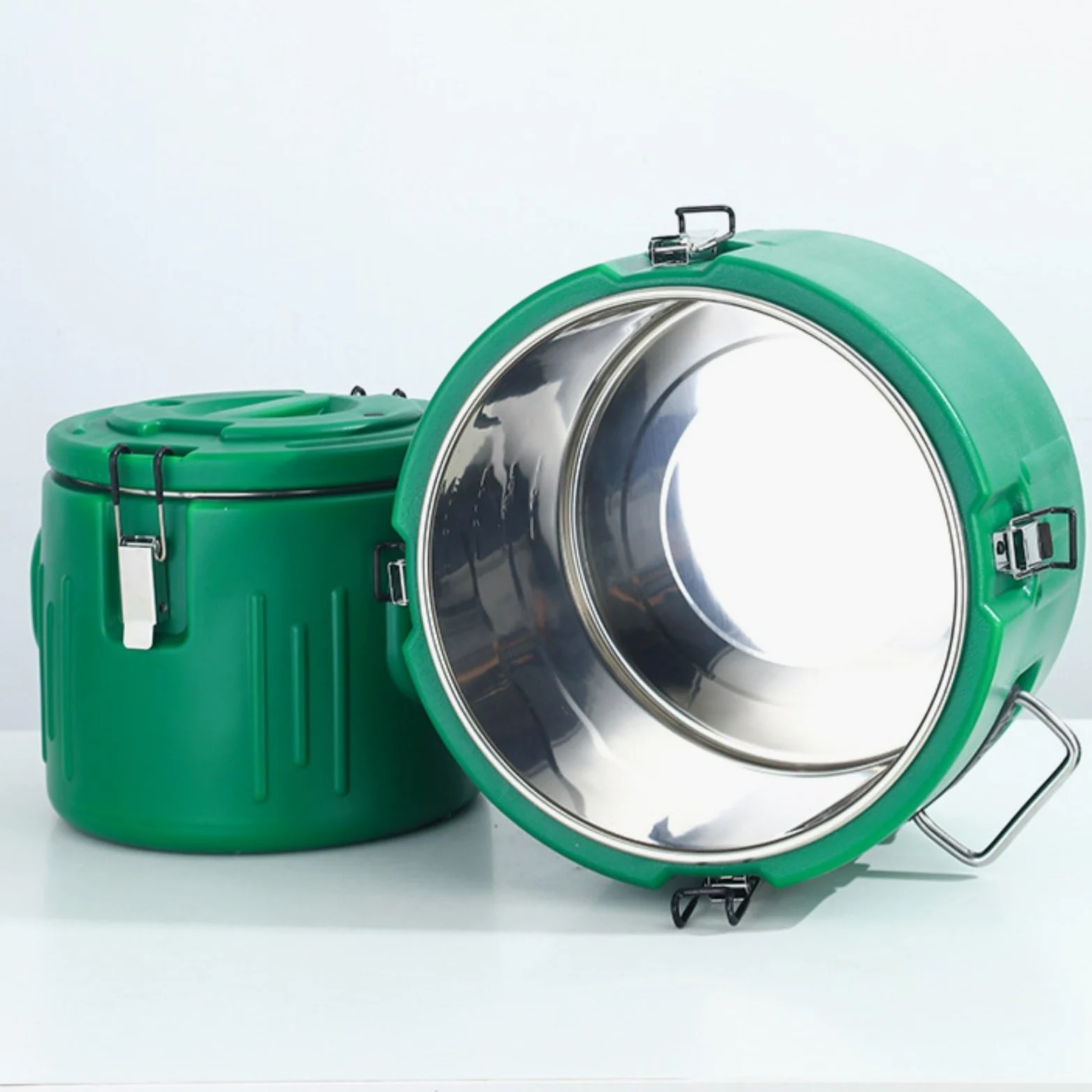 Sharplace 3 Stück Isolierter Vorratseimer Transportbox Lebensmitteldose Mehrfachbehälter mit Dreifacher Schichtstruktur Und Tragegriffen für Gastronomiebetrieb, Grün, 3er-Set 5L/20L/40L