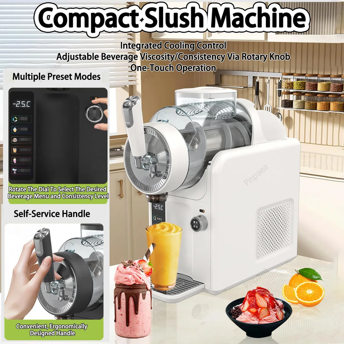 Slush-EIS-Maschine 185 W, Kein EIS Erforderlich, White-