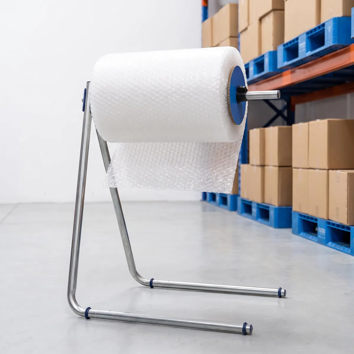 Faltbarer Halter Für Luftpolsterfolie, Rollenspender Mit Positionierplatte, Platzsparend Und Einfacher Folienwechsel, Für Luftpolsterfolienrollen Aus Perlbaumwolle Und 45cm/17.7 inches