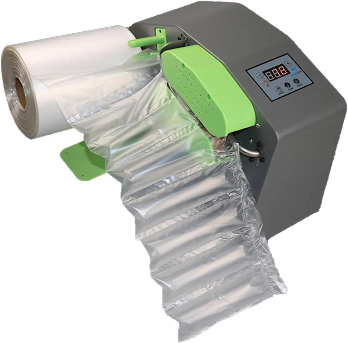 Tragbare Luftpolstermaschine, Luftkissenmacher, 39 ft/min, Luftpolsterfolien-Maschine, Aufblasbare Verpackungsmaschine für Filmtypen in Verschiedenen Breiten