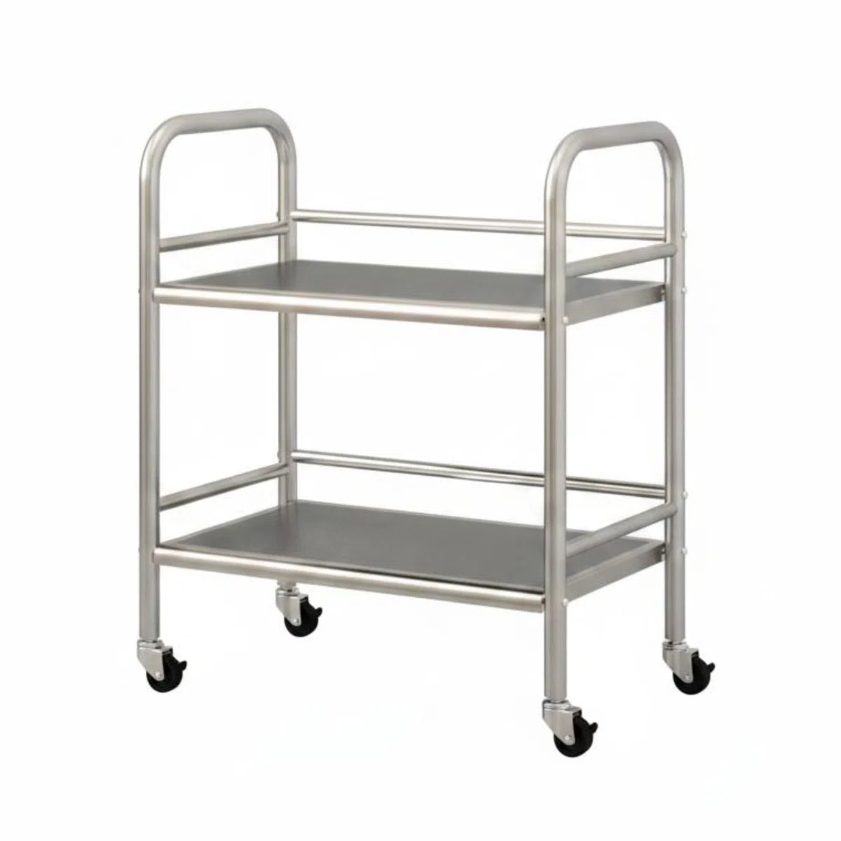 Sharplace Küchenwagen Rollregal Servierwagen Aufbewahrungswagen mit Edelstahlrahmen Und Rollen Einfach zu Bewegen Bietet, Zweischichtig, Edelstahlgestell, 50x40x71 cm
