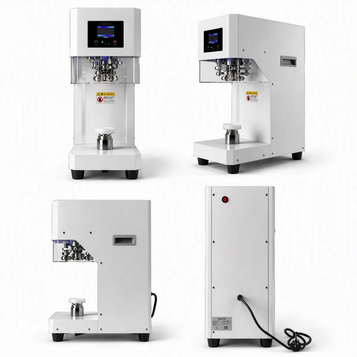 Automatische Dosenverschließmaschine Edelstahl, Elektrischer Dosenversiegler für Bier Soda, Kompakter Tisch-Dosenverschließer für Bar Tee-Shop, Auslaufsicher für PET-Dosen und Glas Black