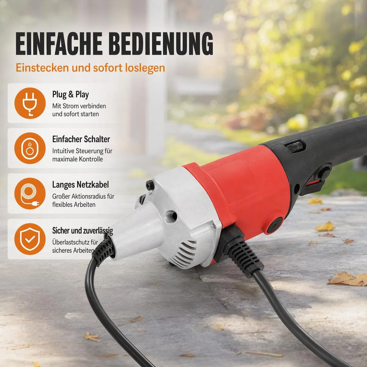 DIFU Schneefräse Elektrische | 2-in-1 Elektro Schneefräse und Kehrmaschine | Motorbesen für Draußen | inkl. Schutzbrille | Handgeführtes Handheld Schneeräumgerät