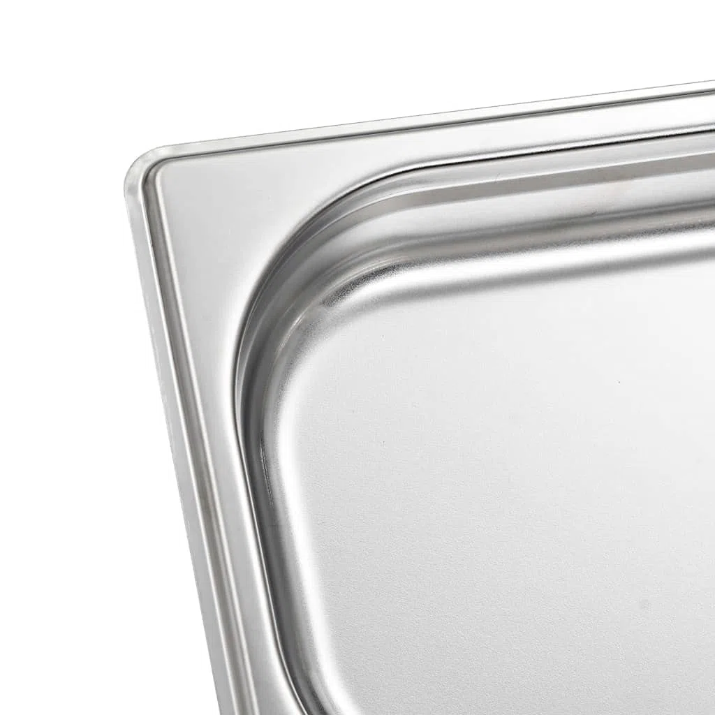 Edelstahl Gastronormbehälter GN 1/4 40 mm, 12er Set, 1,7 L, stapelbar für Bain Marie, Chafing Dish und Buffet warmhalten