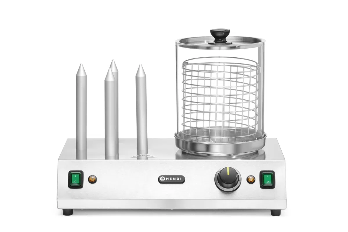 HENDI Hot Dog Maker, mit 4 Heizstäbe für Brötchen, 500x310x(H)395mm