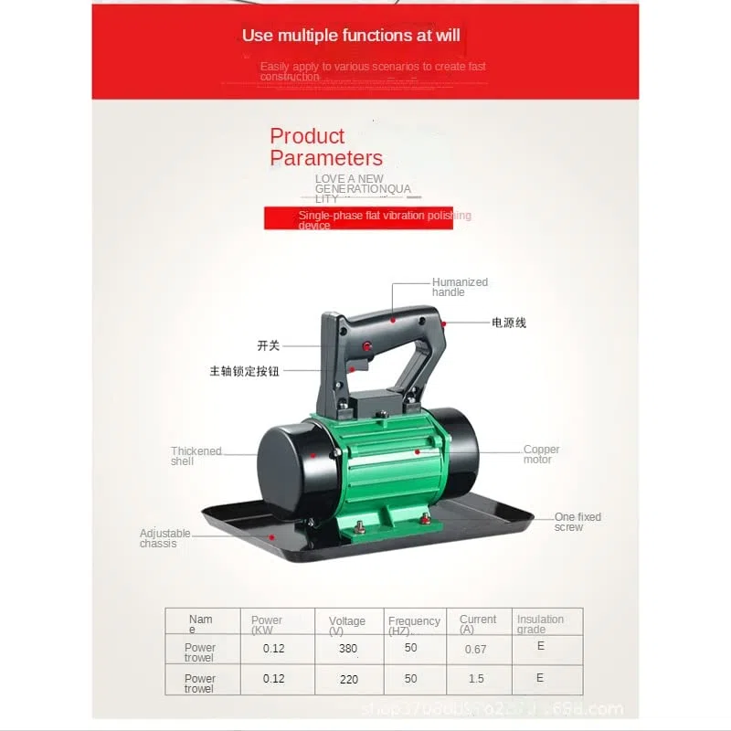 Kleiner Hand-Betonrüttler, hohe Effizienz, Zement-Kellenrüttler, tragbarer Zementpolierer, 220/380-Vibrationsmaschine (Color : D White, Size : X)