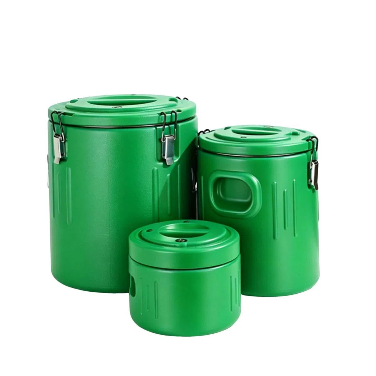 Sharplace 3 Stück Isolierter Vorratseimer Transportbox Lebensmitteldose Mehrfachbehälter mit Dreifacher Schichtstruktur Und Tragegriffen für Gastronomiebetrieb, Grün, 3er-Set 5L/20L/40L