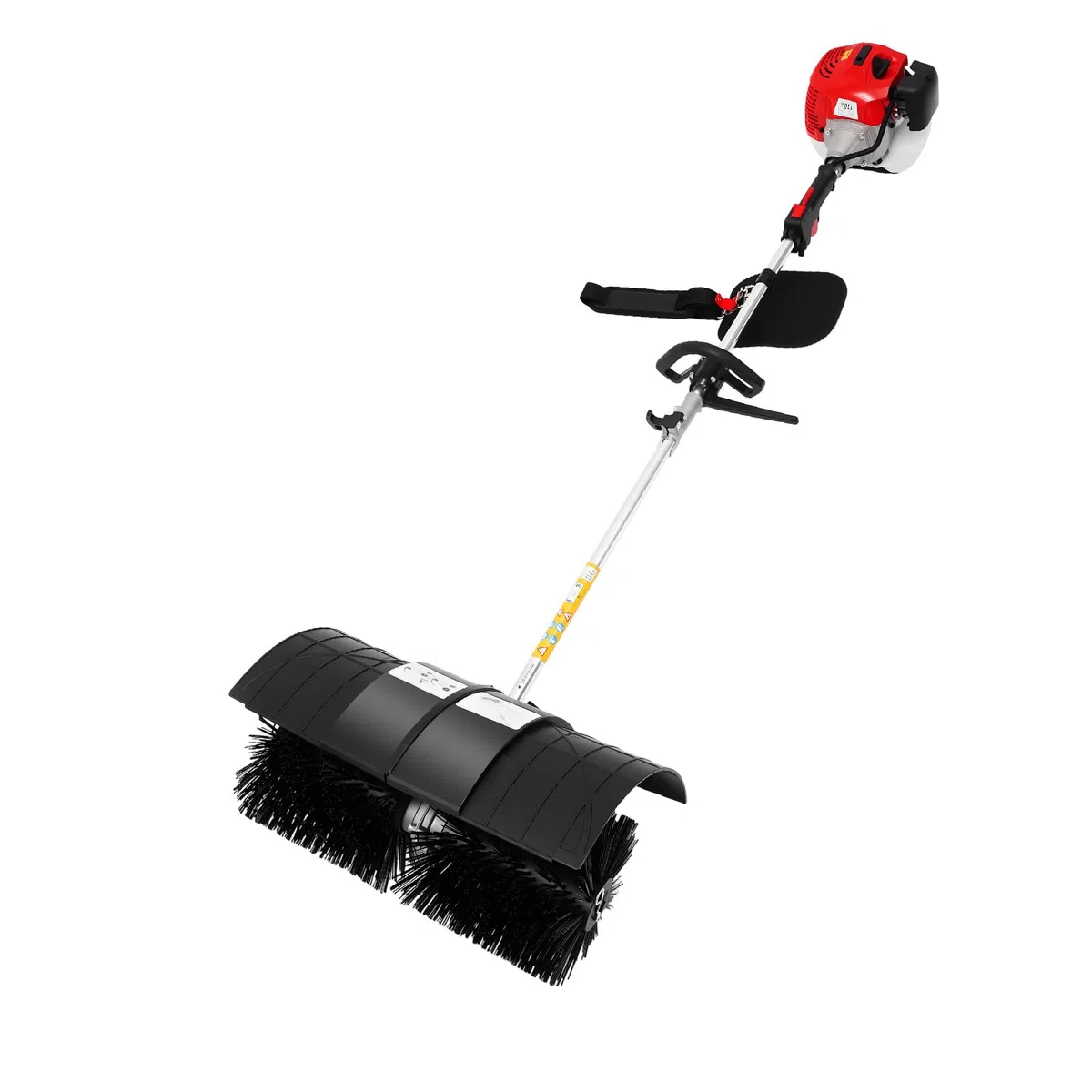 52 cc 2-Takt Motorbesen, 2,3 PS Hand Kehrmaschine Benzin mit Schultergurt, 8500 U/min Schneefräse Benzin Schneeschaufel, 52 cm Arbeitsbreite