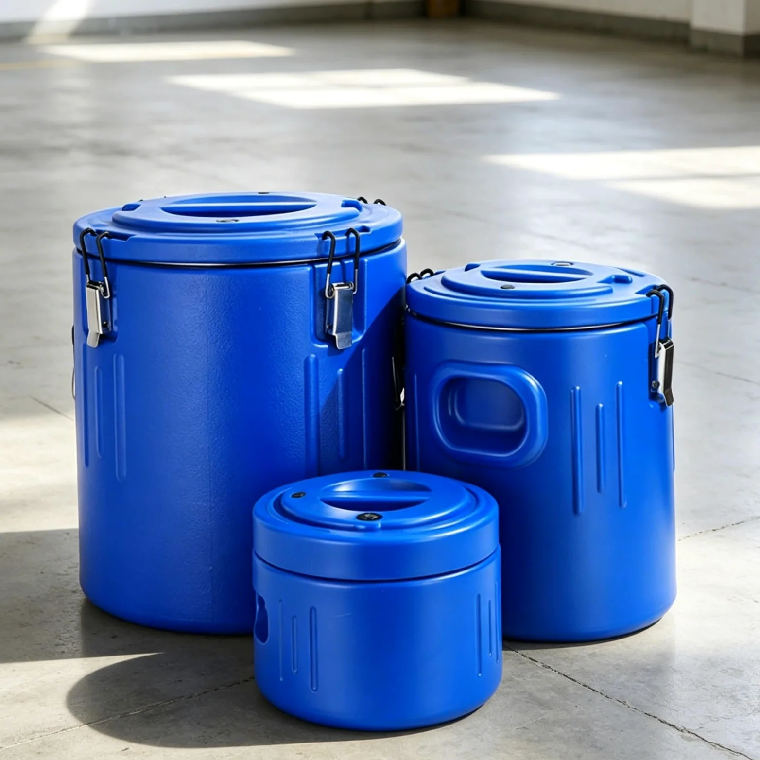 Sharplace 3 Stück Isolierter Vorratseimer Transportbox Lebensmitteldose Mehrfachbehälter mit Dreifacher Schichtstruktur Und Tragegriffen für Gastronomiebetrieb, Grün, 3er-Set 5L/20L/40L