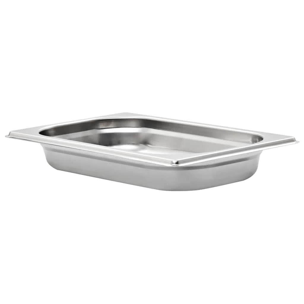Edelstahl Gastronormbehälter GN 1/4 40 mm, 12er Set, 1,7 L, stapelbar für Bain Marie, Chafing Dish und Buffet warmhalten