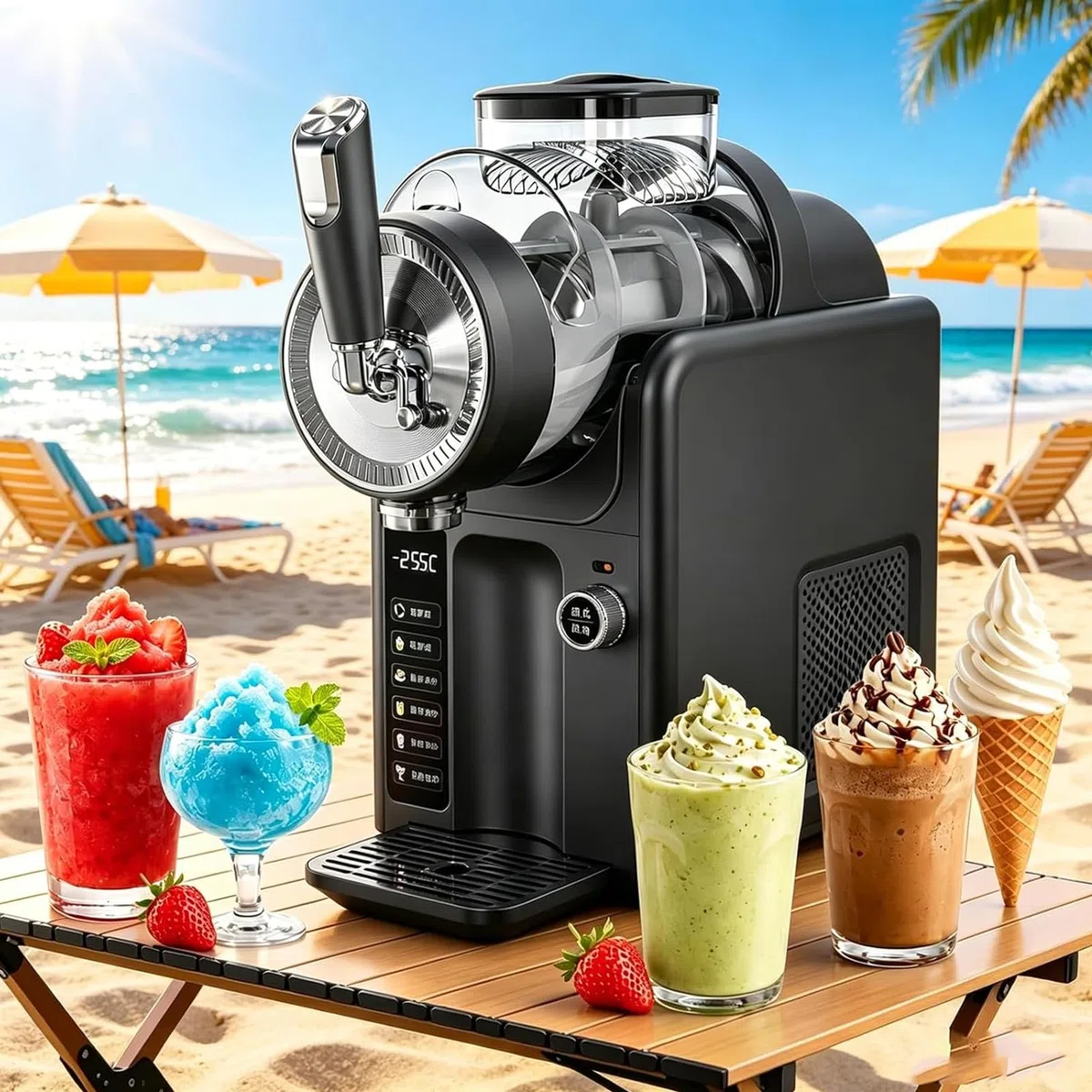 Slush-EIS-Maschine 2000 Ml,Slush-Maschine Für Säfte Und Slush-Pulver, Black-