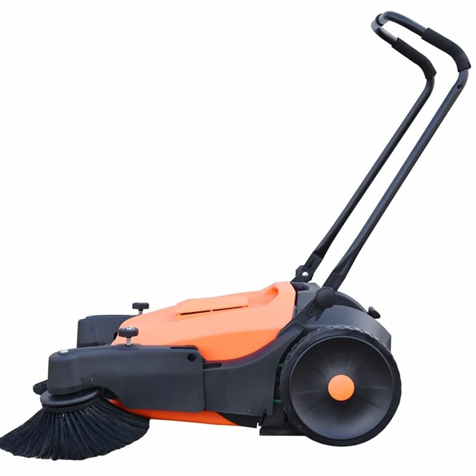 JAZGOT Manuelle Kehrmaschine MS50FP. Maße 1300 x 980 x 1035 mm, Kehrleistung 3920 m2/h, 2 Rotationsbürsten, 1 Walzenbürste, Kehrstreifenbreite 980 mm