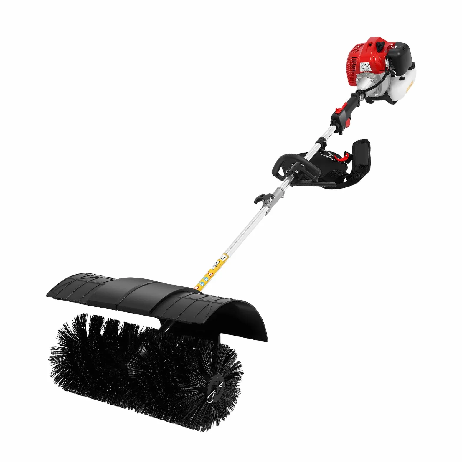 Handkehrmaschine mit 52cc Benzinmotor, 2.3HP 1.7KW Benzin Kehrmaschine, Nylonbürste Handkehrmaschine Benzin Power Besen Bürstenreiniger, für Kunstrasenplätzen, Straßenreinigung